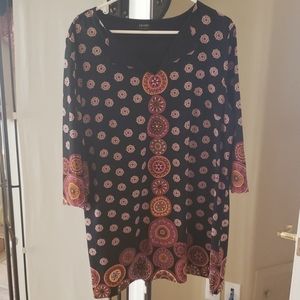 Long sleeved Nicole Miller tunic top dress gently